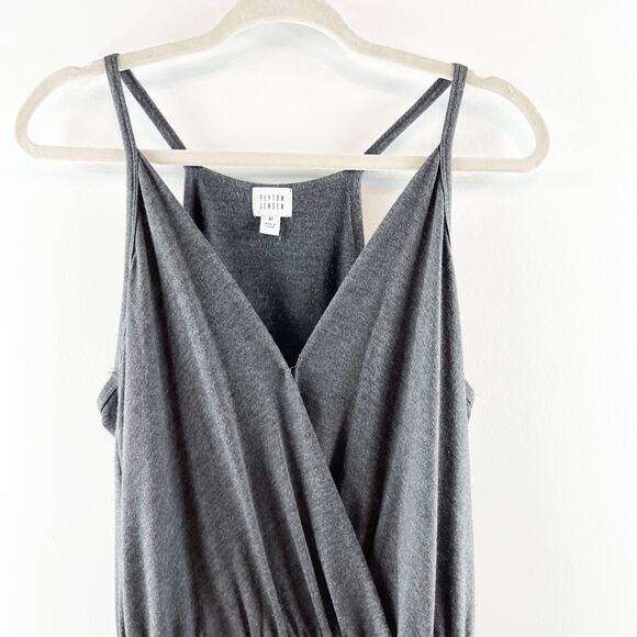 Peyton Jensen Cross Chest Cinched Waist Jumpsuit With Pockets Gray Medium - Picture 6 of 12